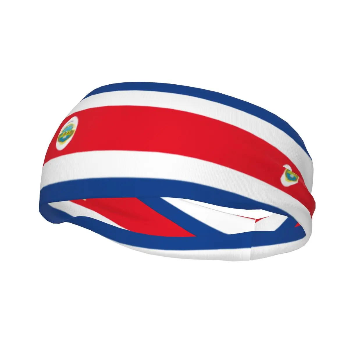 Custom Costa Rican Vlag Sport Hoofdbanden Voor Vrouwen Mannen Rekbare Vocht Wicking Gym Zweetband