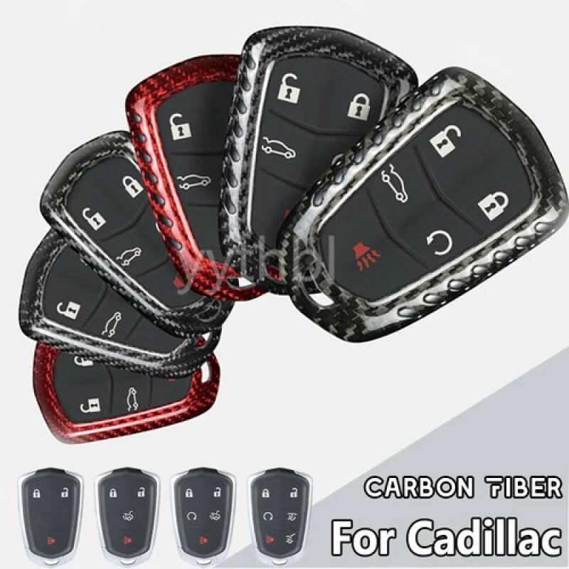 

A+ Carbon Fiber Car Key Cover Case Holder For Cadillac ATS XT5 CTS CT6 XT4 Escalade