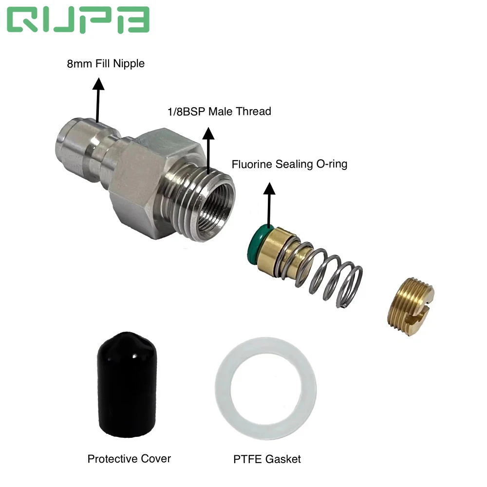 

New Check Valve One Way Foster Male Quick Connect Plug Adapter 8MM Fill Nipple Kit 1/8"BSPP