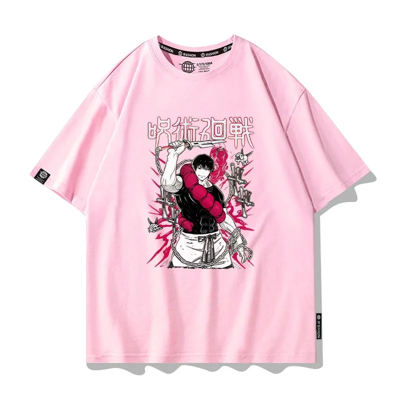 Jujutsu Battle New Style Fuhei Shier Wu Tiaowu Pure Cotton Printed T-shirt New Summer Men's and Women's Fashion T-shirt