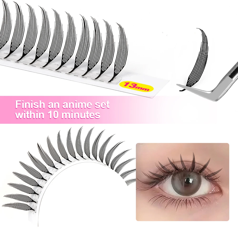 TDANCE Comic Lashes Einzelne Natürliche C D 0,07MM Künstliche Wimpern Superweiche Feder-Wimpern Schmale Vorgefertigte Spire-Form Wimpern – Detail 3