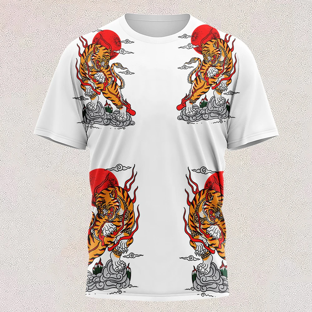 Fashion Graphic Animal Forest King Tiger T Shirts for Men/Women Casual 3D Print Hip Hop Harajuku Personality Short Sleeve Tee