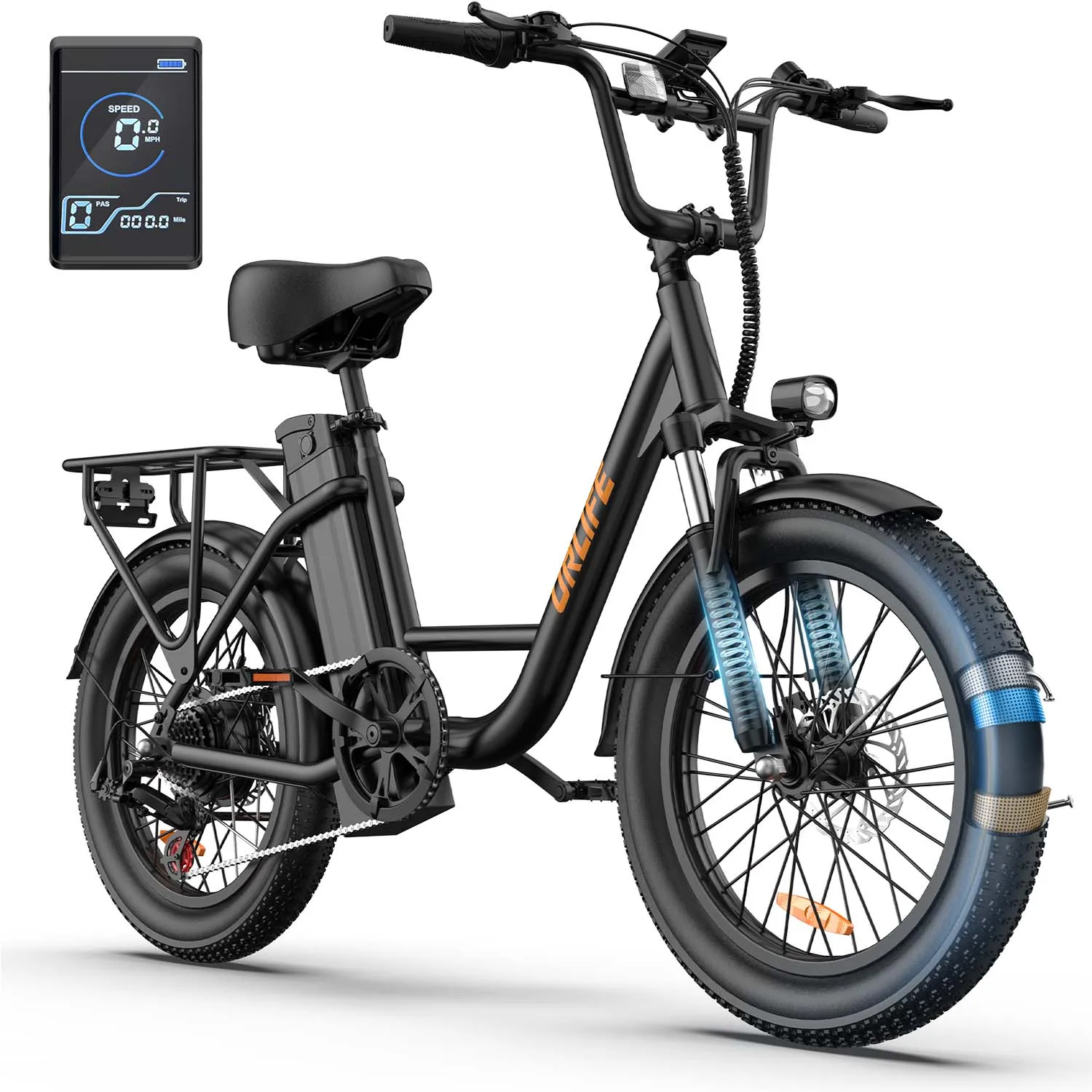 URLIFE E20 Elektrofahrrad für Erwachsene, 250 W Motor, Elektrofahrrad, 48 V, 13 Ah, 20 Zoll Reifen, City Commuter Elektrofahrrad – Detail 12