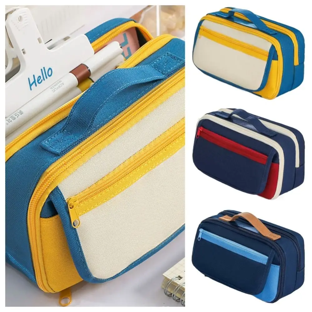 

Fashion Multi Layer Pencil Case Zipper Desktop Storage Pencil Pouch Large Capacity Aesthetic Stationery Storage Bag Student