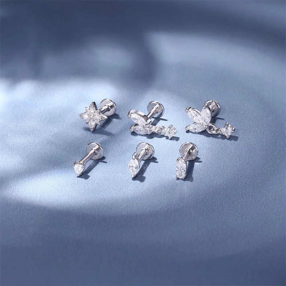 Aide 6/7/8/9mm 1pc boucles d'oreilles Moissanite scintillantes 925 en argent Sterling classique brillant cercle boucles d'oreilles pour les femmes bijoux fins