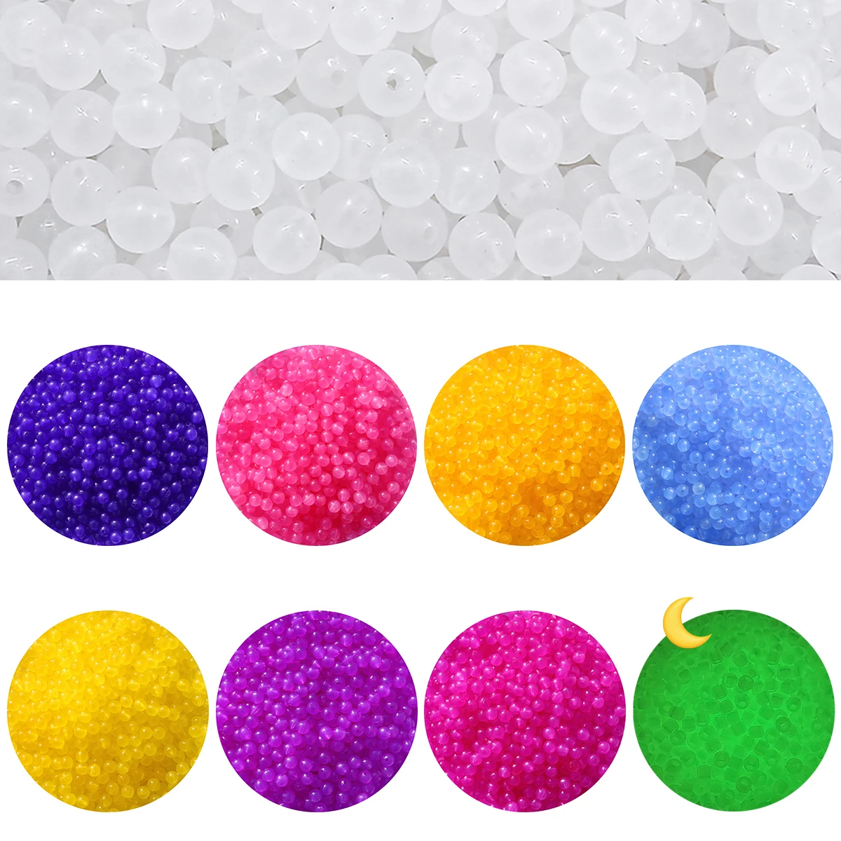 

100pcs Acrylic 6x8mm UV Dazzle Luminous Round Beads Fashion DIY Acrylic Beads Bracelet Necklace Beaded Material Accessories