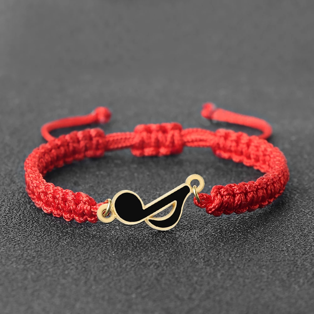 Elegante notação musical pingente pulseiras corda artesanal trançado fio de náilon tecido pulseira feminino casal amigo jóias presente