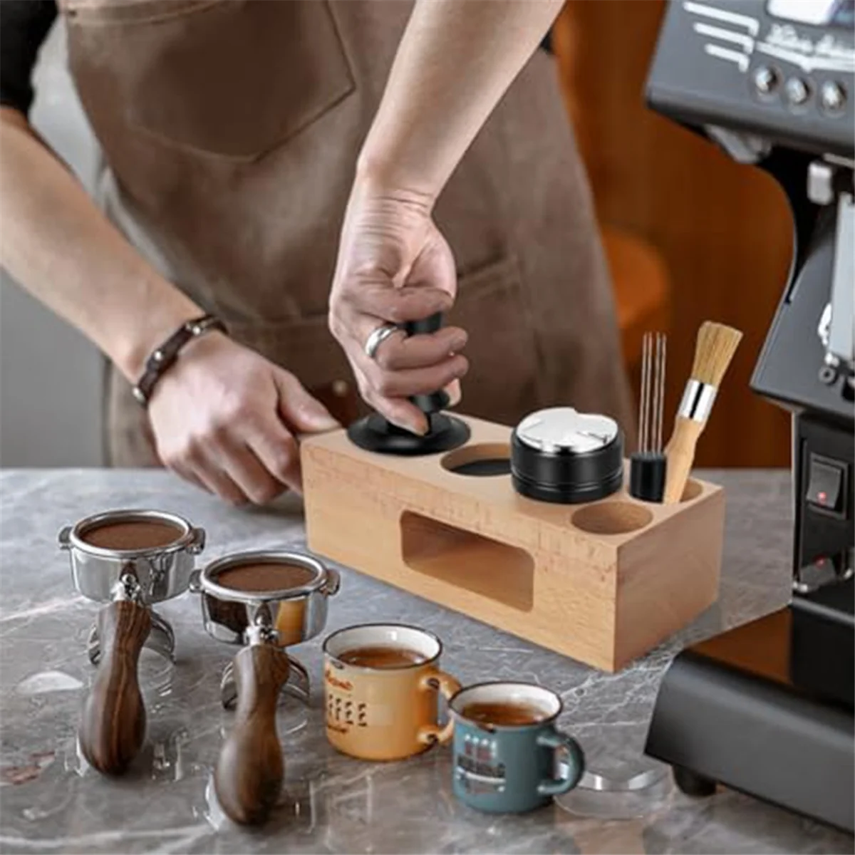 Conjunto de acessórios para café expresso ABKR com 5 pacotes, com distribuidor de café expresso, ferramentas para café expresso, 53 mm