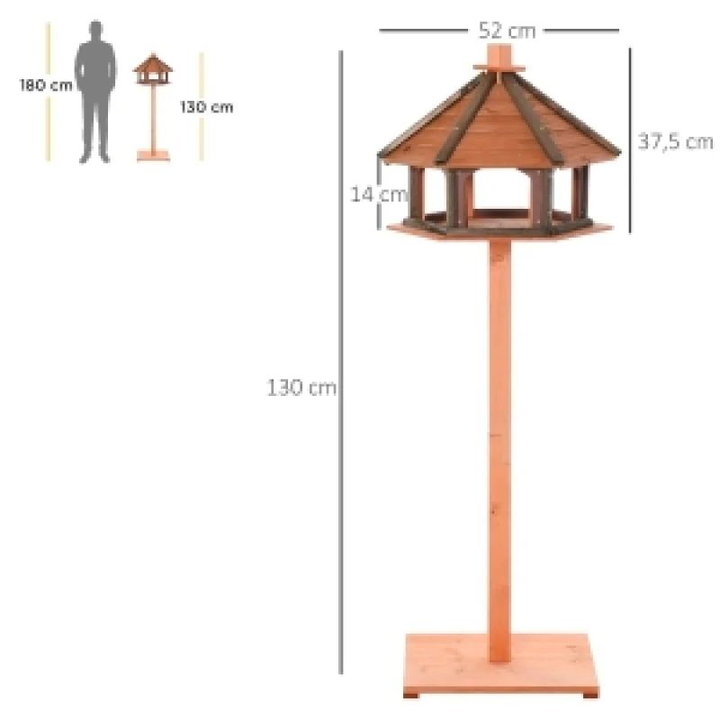 Casa Para Pájaros, Ø52 X 130H Cm, Comedero Para Pájaros, Villa De Madera Para Pájaros, Estación De Alimentación, Soporte Para Pájaros, Casa Para Pájaros De Sobremesa, Natural — -74%, 290.14€ Coupon, from 101.94€ – 74% descuento – €101.94
