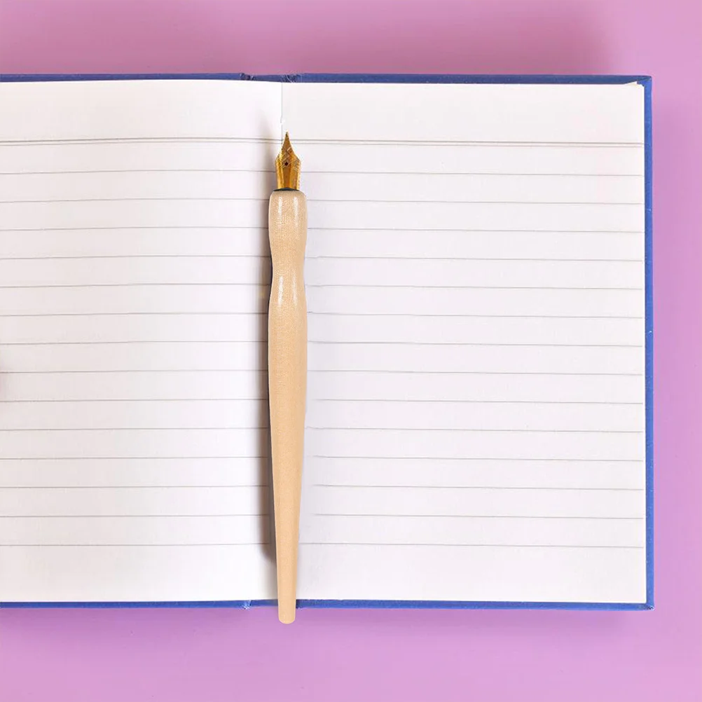 Calligraphy Pen Handle Natural Wood Finish Comfortable Grip For Drawing Writing Manga Artistic Lettering Straight Dip Pen