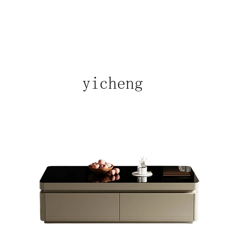 a2 solid wood floor-to-ceiling TV cabinet living room home high-end TV cabinet coffee table combination