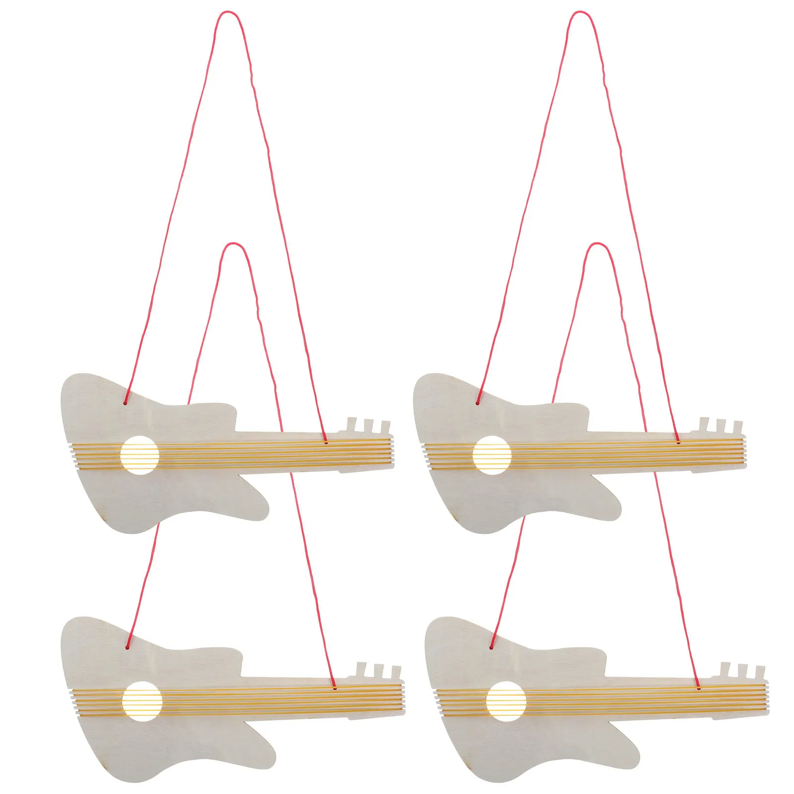 

Набор из 4 деревянных гитар для детского творчества: заготовки для росписи, музыкальный инструмент для развития креативности