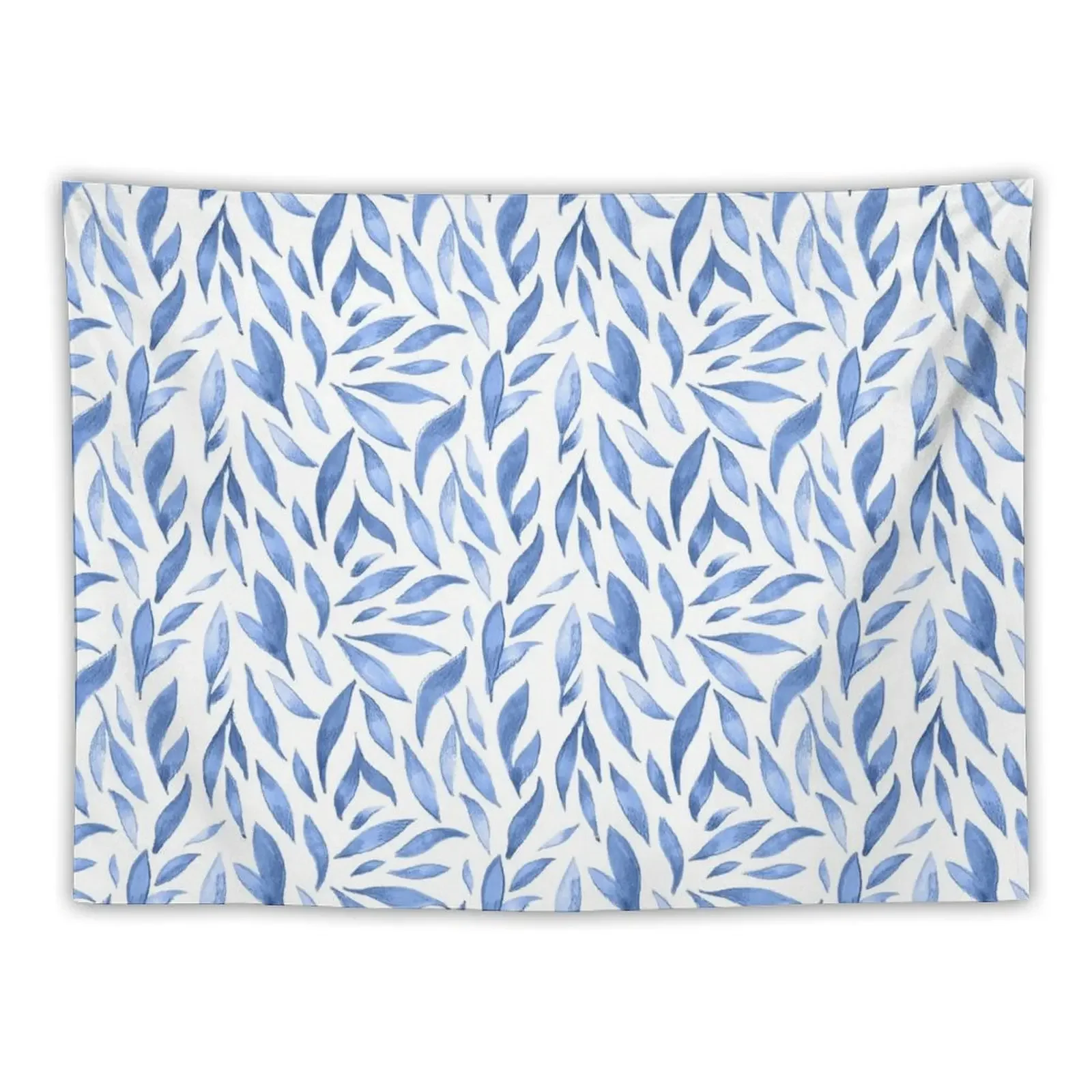 

Watercolor Leaves - Blue Tapestry Decoration Aesthetic Bedroom Decorations Tapestry