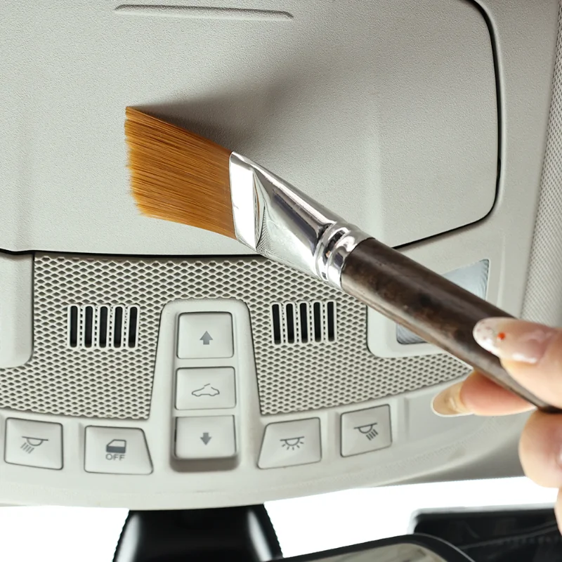 

Car Detailing Brush Wooden Auto Interior Detail with Synthetic Bristles Duster Brush for Dash Home Office Air Outlet Wheel 2pcs