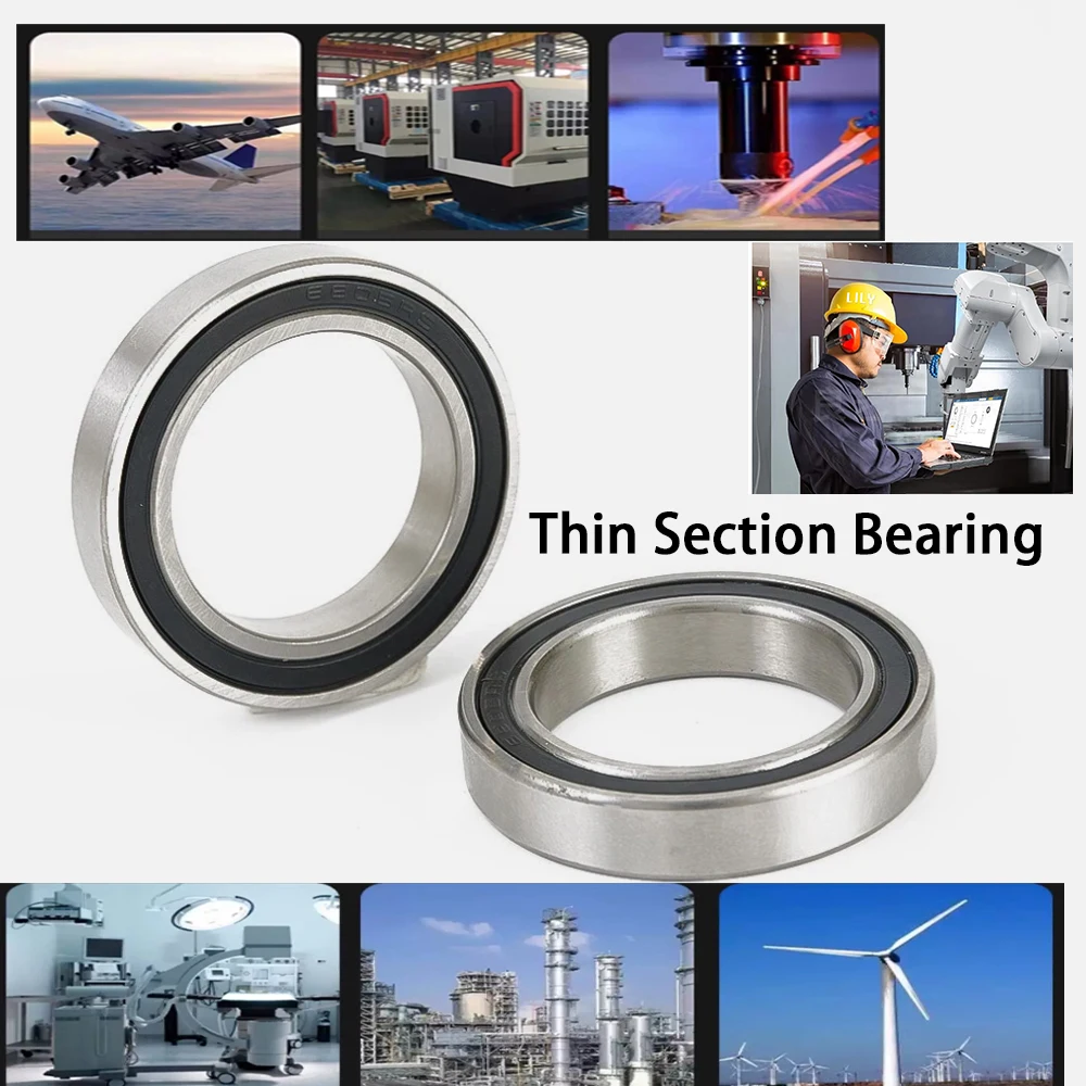 2Pcs Bicycle Bearing 61800 61900 6001 6004 16005 6006 61907 61807 61811 -2RS Bike Bearings Thin Section Bearing