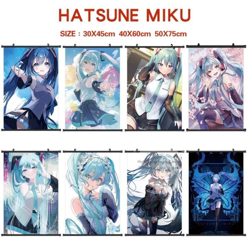 Pósteres de Anime Hatsune Miku, imágenes colgantes, The Singer Royal Highness Princess, pintura decorativa, carteles de desplazamiento de Anime Miku
