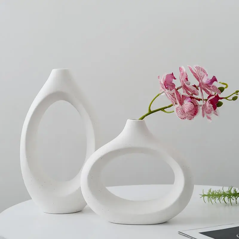 Modern Creativity Ceramic Vase Flower Nordic Design Hydroponic Vase Luxury Small Ikebana Vazen Cute Room Home Decor Jarron FYVS