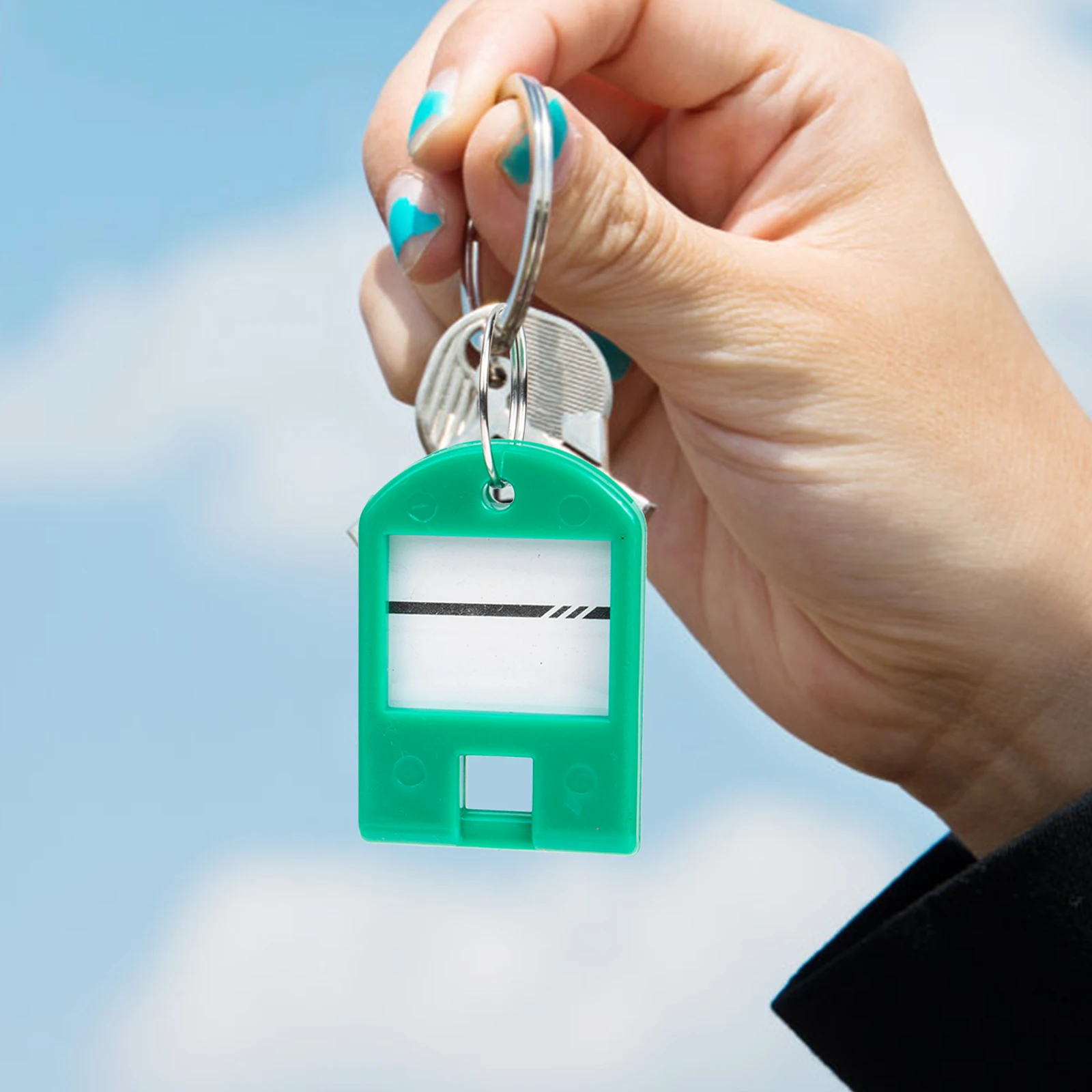 

25pcs Chain Id Plastic Keychain With Labels Classification Keychain Portable Ring Accessories Colorful Identification