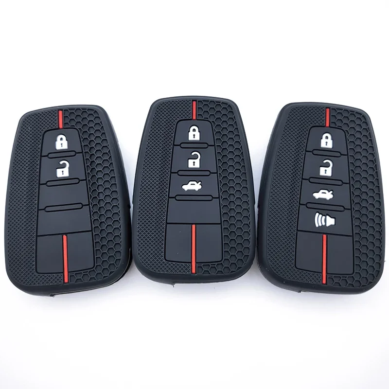Accesorios de carcasa remota de silicona para coche, funda para llave para Toyota CHR Camry Corolla RAV4 Highlander C-HR Prius Land Cruiser Prado