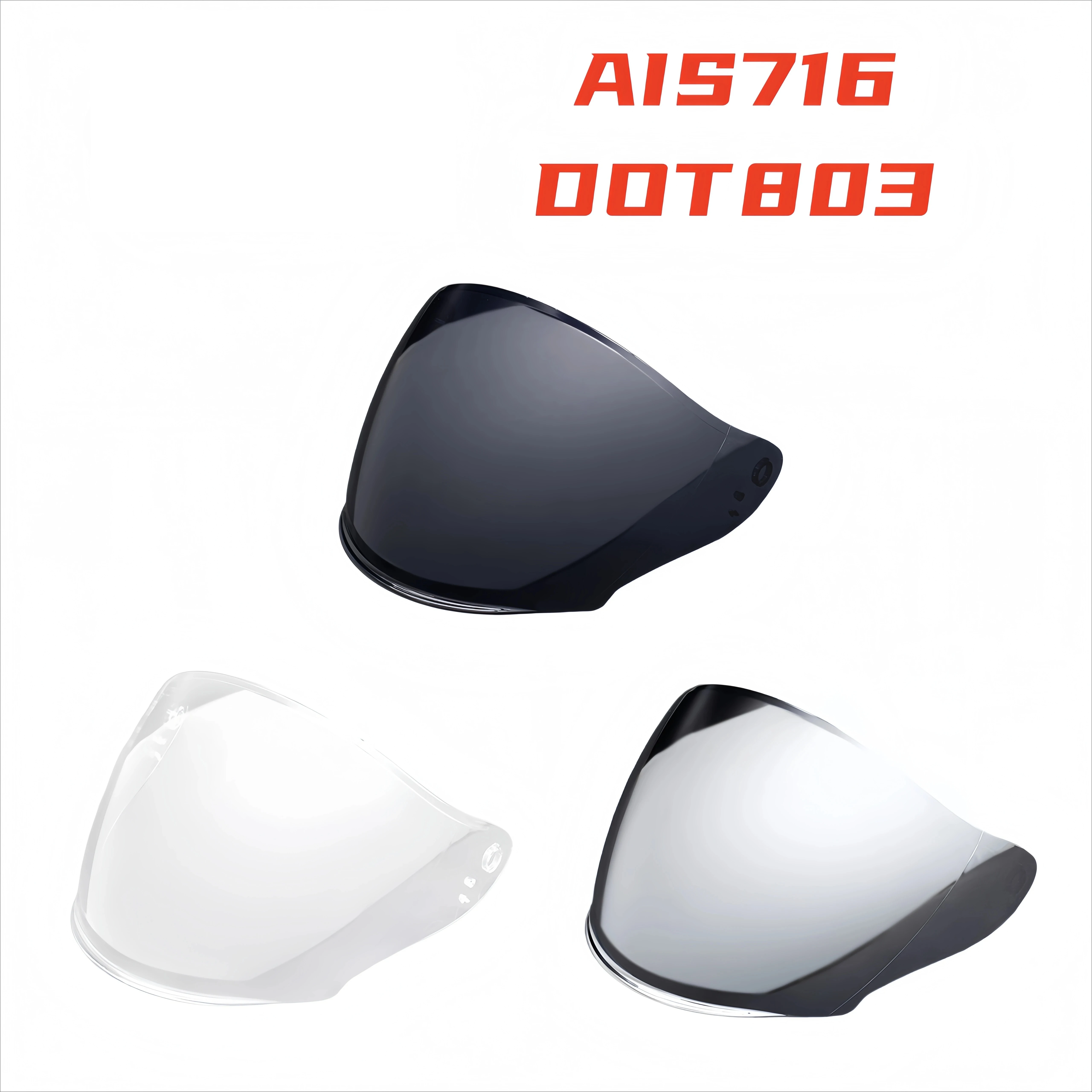 Open Face Motorcycle Helmet Visor Compatible with AIS 716 Replacement Anti-Fog Wind Shield Half Helmet Lens Accessories