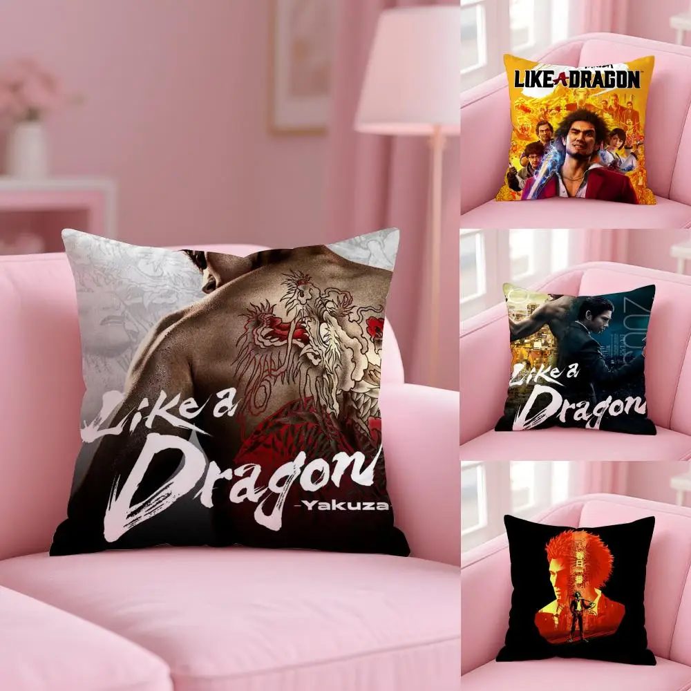 Yakuza L-Like a Dragon غطاء الوسادة قماش قطيفة ناعم على الوجهين مطبوع أريكة شتاء دافئ هدية المنزل كيس وسادة