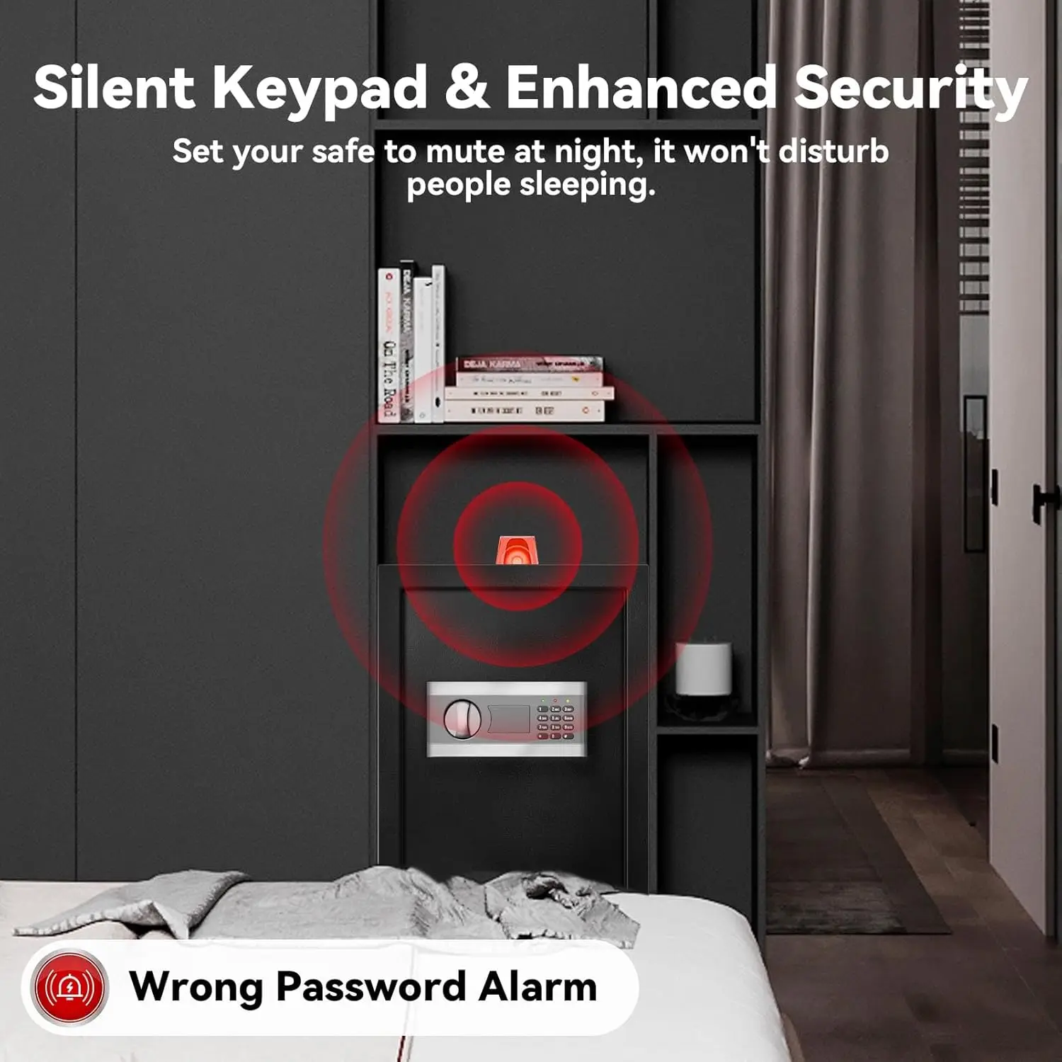 2.5 Cuft Fireproof Safe Box, Home Safe with Fireproof Waterproof, Anti-Theft Electronic Digital Security Box, Mute Function & Al