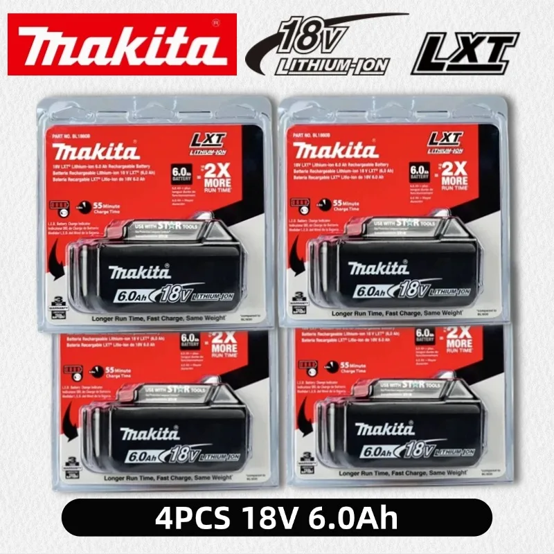 Batterie Makita 100% originale, batterie rechargeable 18V 6.0Ah, remplaçant les batteries Makita BL1830B L1840B L1850B L1860B, batterie pour outils électriques
