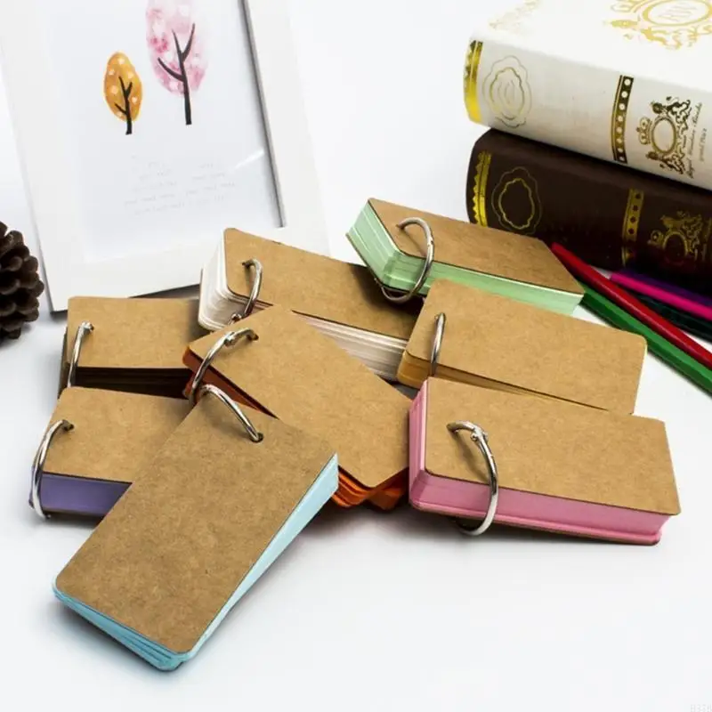 H37B -Karteikarten mit Bindemittel Rings Revisionskarte geschlagene Notizkarte Unruhe Lernkarte