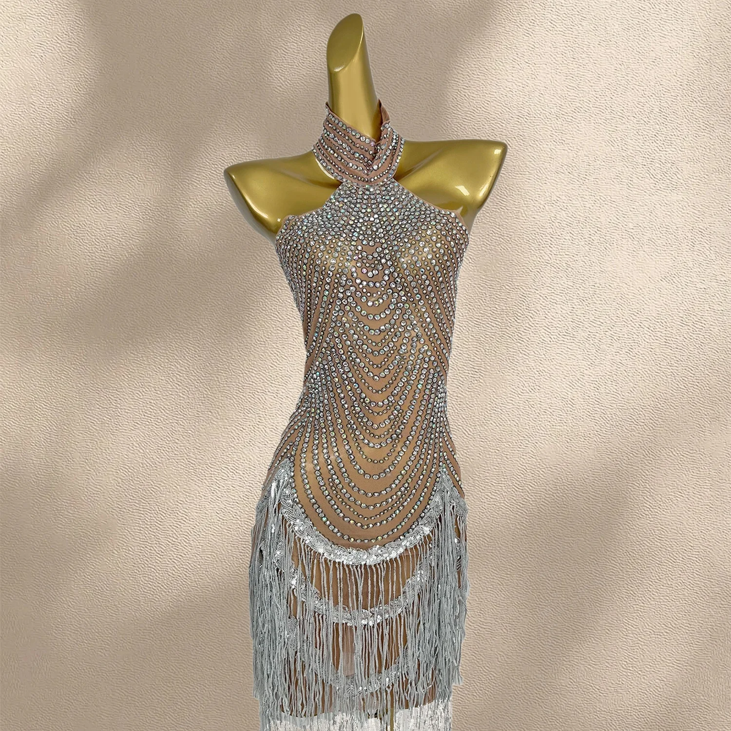 

Sparkle Diamonds Tassel Birthday Party Dress Celebrate Bodycon Dress Formal Evening Summer Dress Sexy Charm Stage Wear Diaodeng