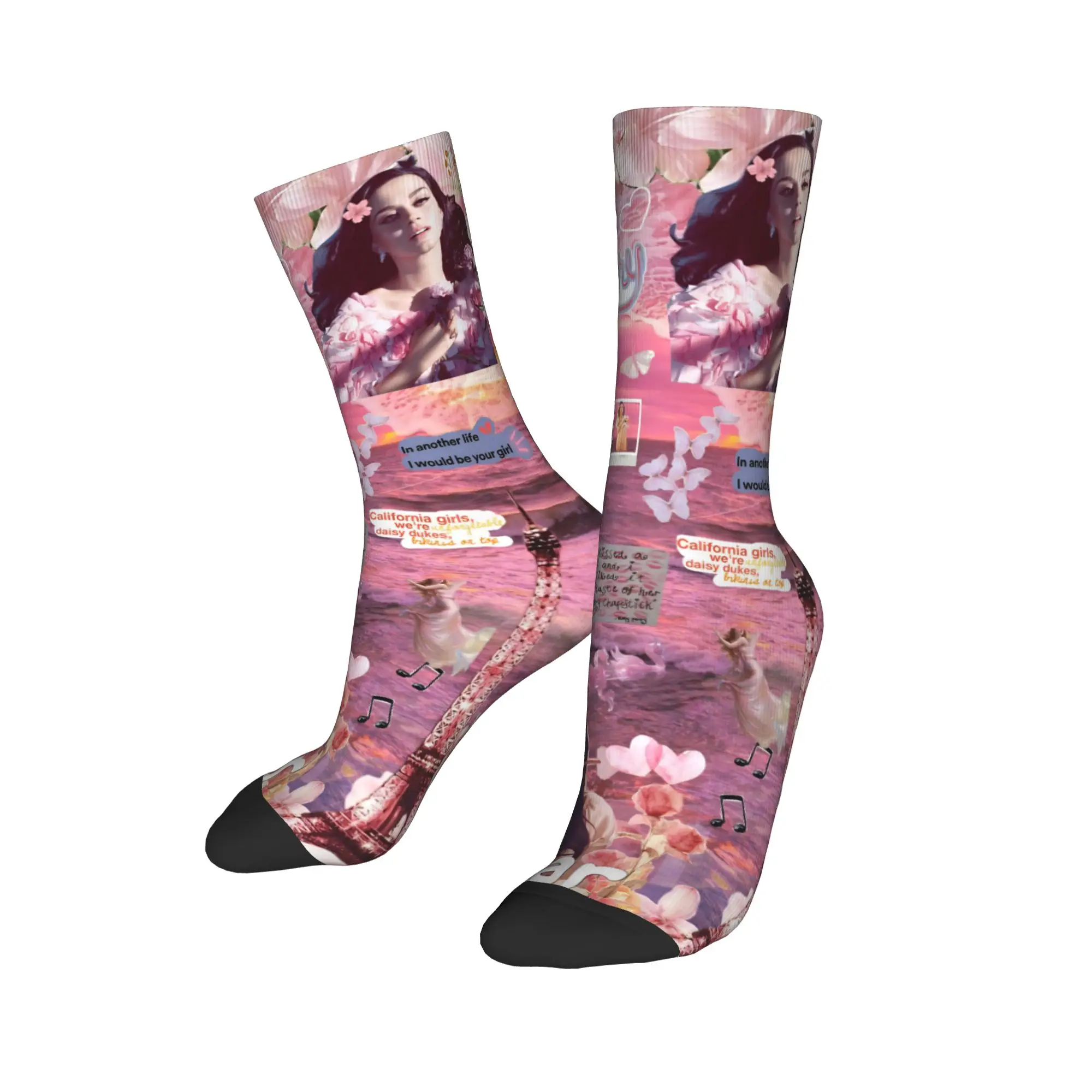 جوارب كاتي بيري تور المضادة للعرق، جوارب جري متوسطة ناعمة للرجال، جوارب شتوية عصرية برسومات جرافيكية