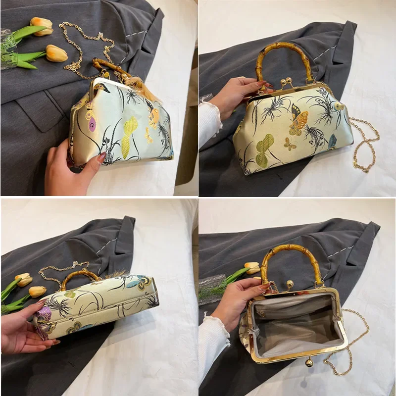 Luxury Embroidery Evening Bag Vintage Fashion Wedding Style Bags Tassels design Women Handbags Purses Shoulder Crossbody Bags