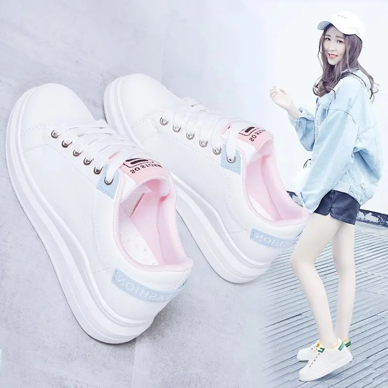 

2025 Hot Selling New White Shoes Autumn Low Top Student Flat Casual Shoes Women's Breathable Leather Surface Board Shoe Sneaker