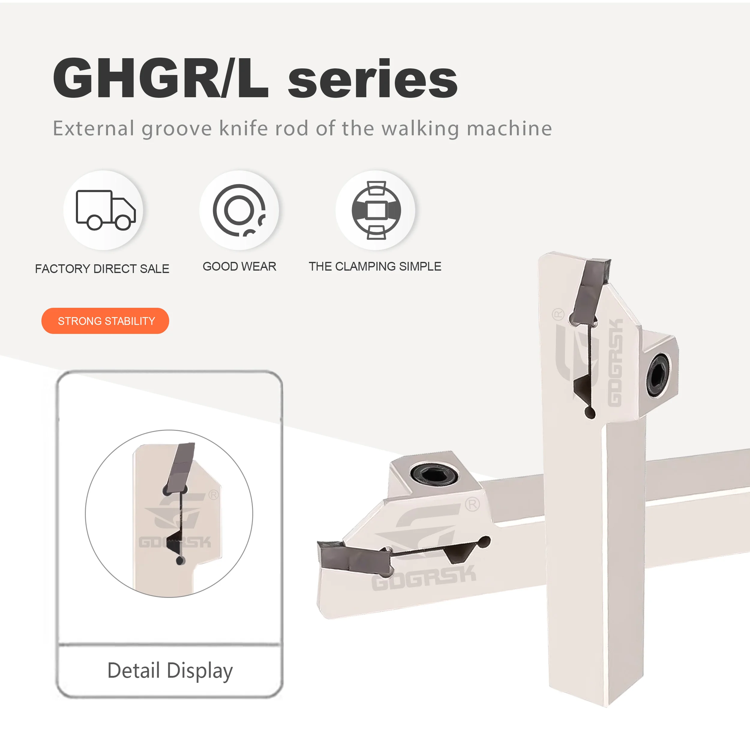 

CNC Lathe GHGR/GHGL1616H/2020K-3T20/4T20 Cutting Tools Seismic Resistance GHGR/GHGL Series External Groove Cutting Tools Holder