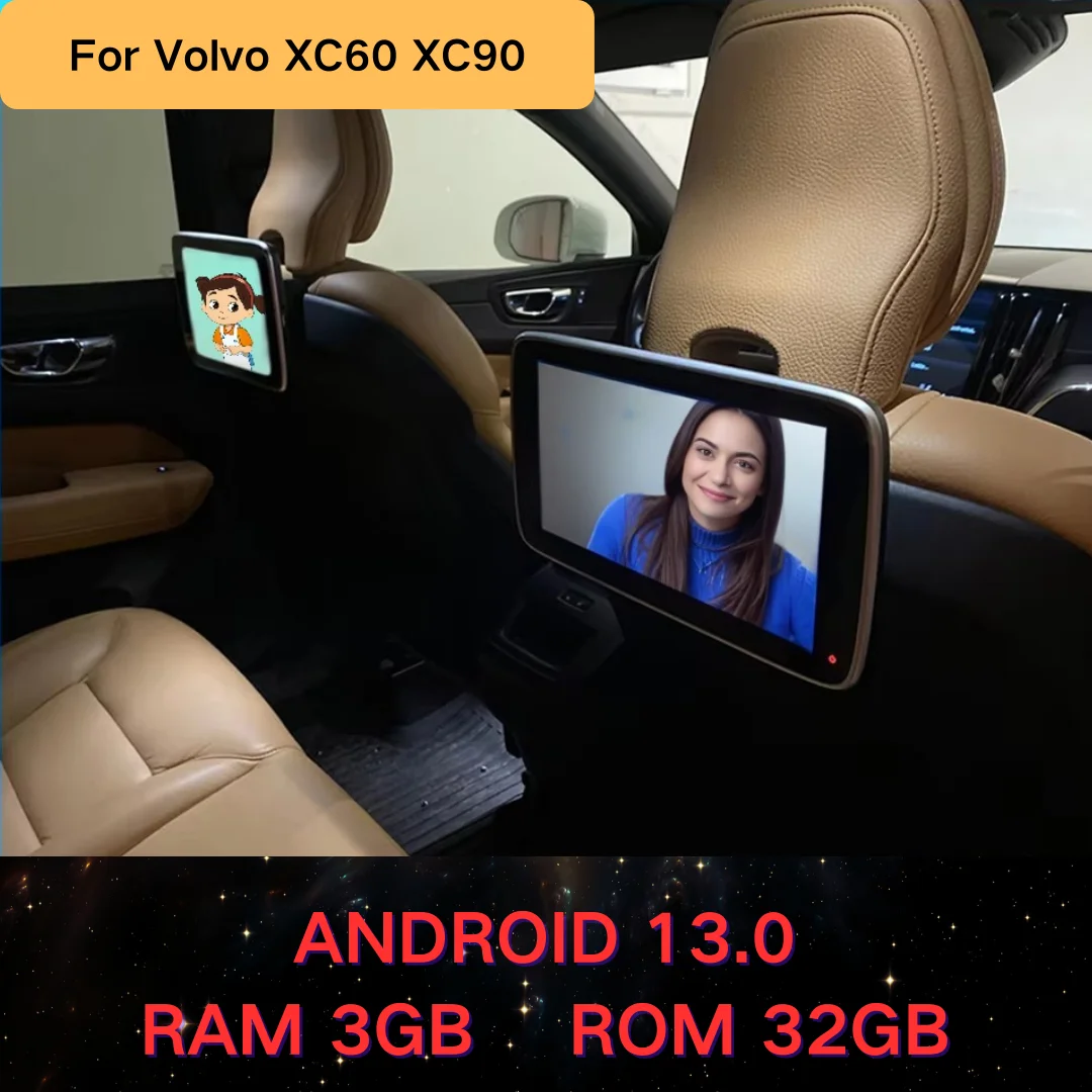 Car Rear Seat Entertainment For Volvo XC90 S60 S90 XC60  XC40 V90 11.6 Inch Android Headrest Monitor Android 9.0 4K/8K BT FM