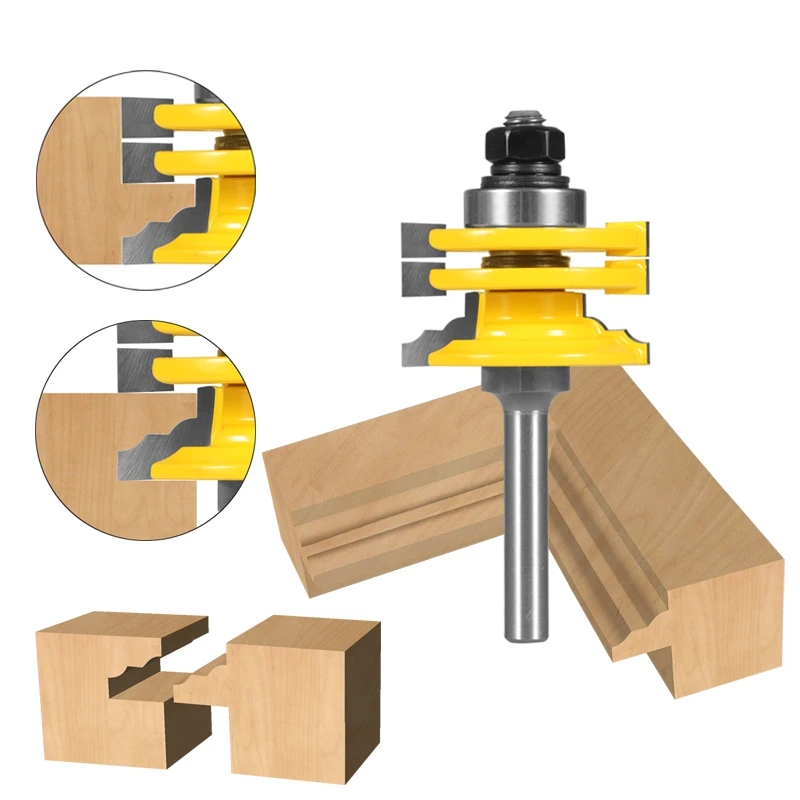 NXWIND 1PC  Glass Door Rail & Stile Reversible Bit Router Bit Woodworking Milling Cutter For Wood Bit Face Mill End Mill