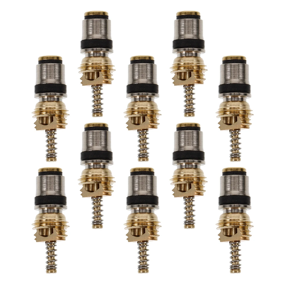 

10pcs Copper Valve Core Replacement For Automotive Air Conditioning -3 R134A3 High Pressure Low Pressure Repair Kit Compatible