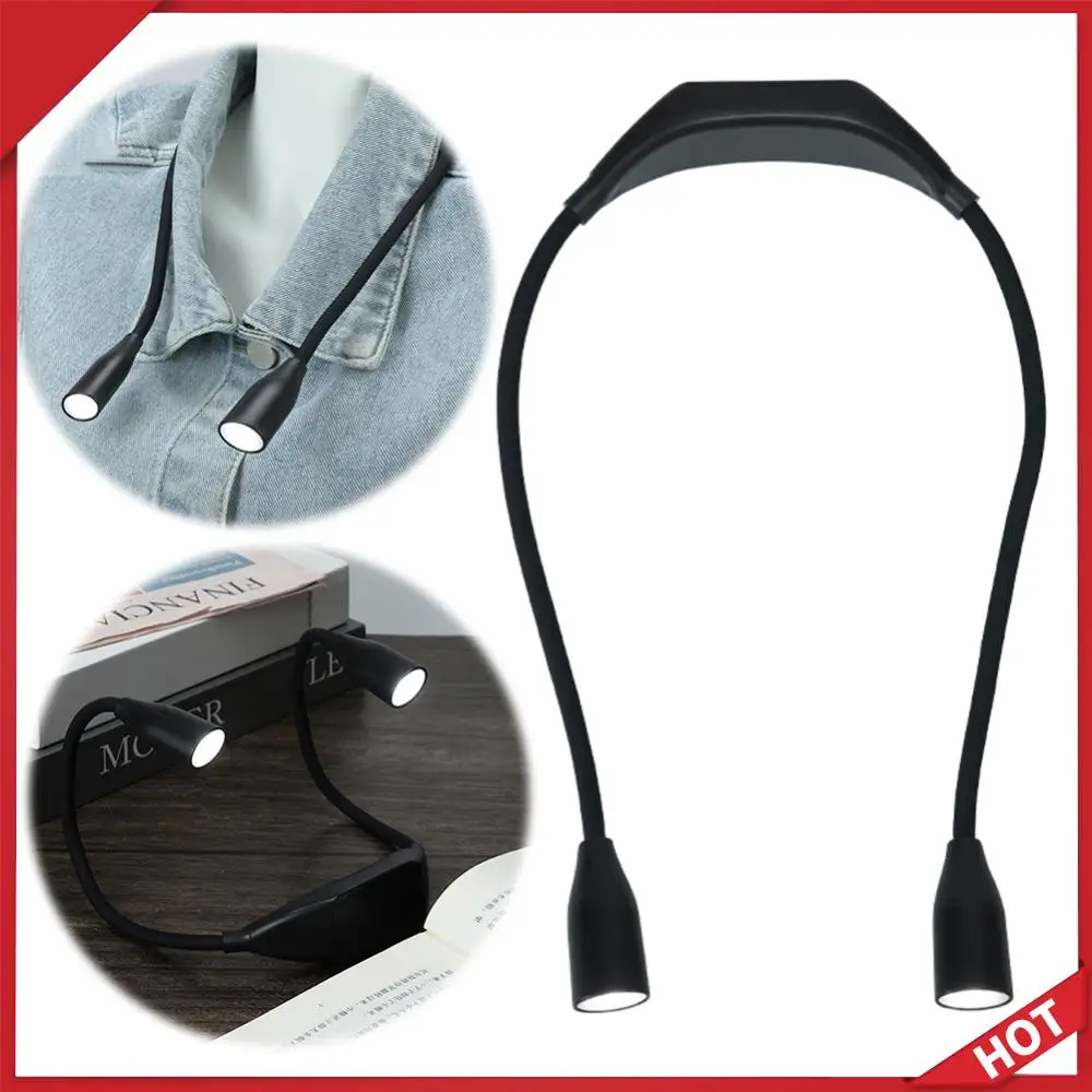 

Шейная лампа для чтения, гибкий светодиодный ночник, фонарик с регулируемой яркостью, свободные руки для чтения, вязания, кемпинга, ремонта