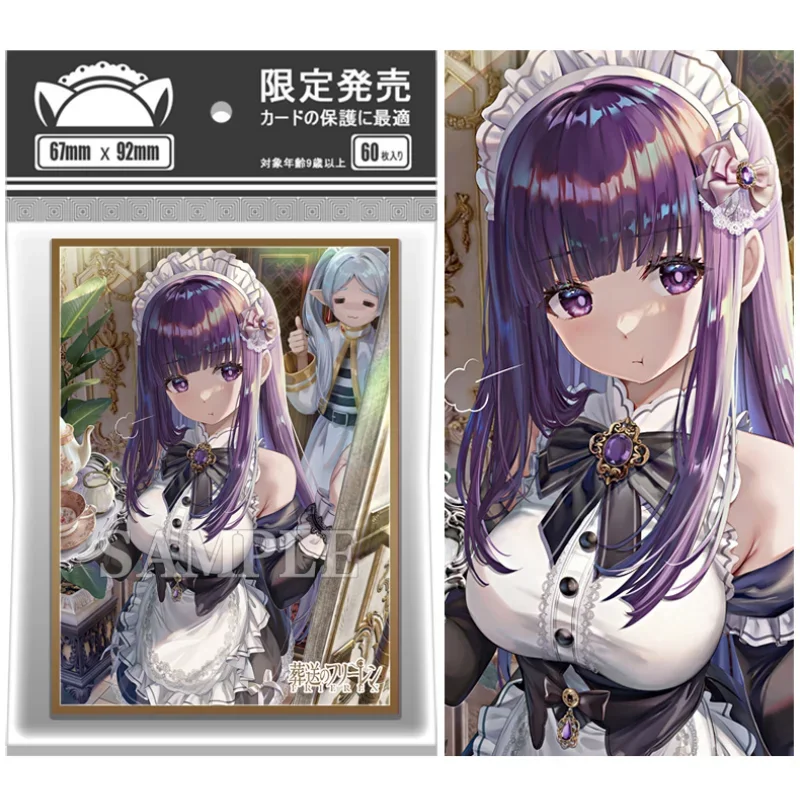 

60Pcs/Set ACG Cards Sleeve Frieren Maid Outfit Fern Anime Game Characters Colorful Laser Version Cards Protective Cover DIY Toys