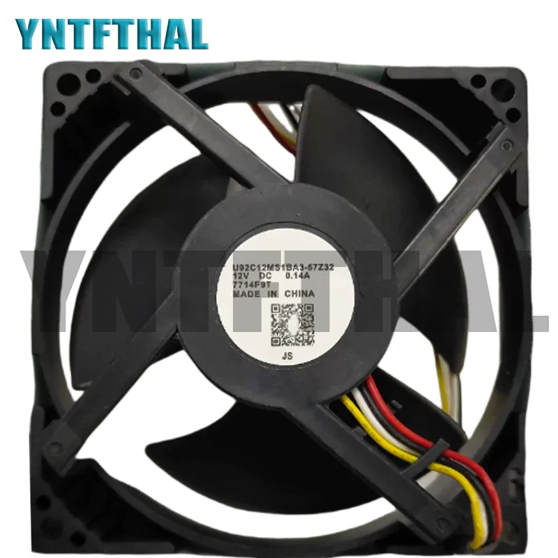 

New U92C12MS1BA3-57Z32 DC12V 0.14A 9cm Four Lines Square Cooling Fan