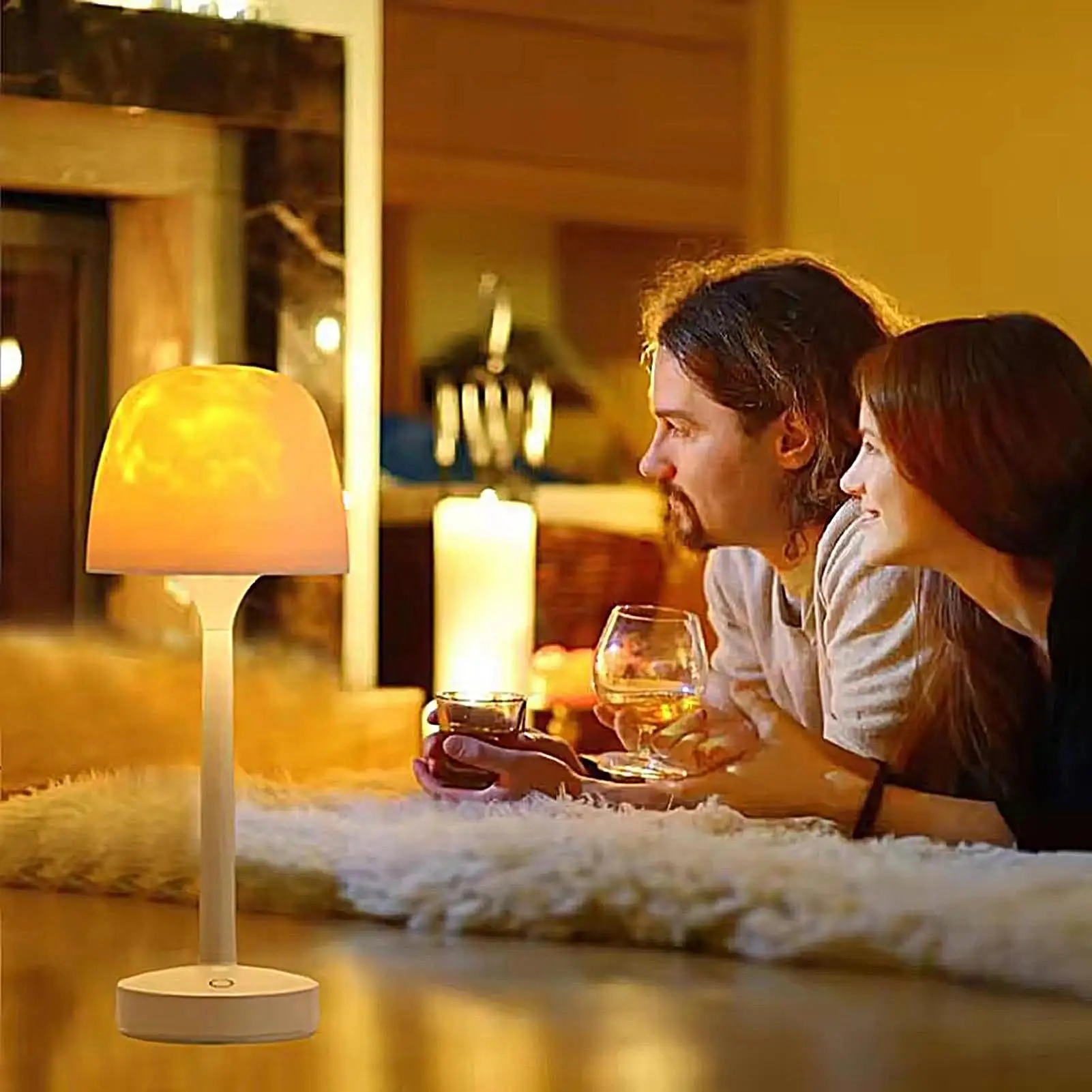 Proyector de luz, lámpara de escritorio de 16 colores, 2 modos, luz nocturna de ambiente con control remoto para juegos de meditación, mesa de salón