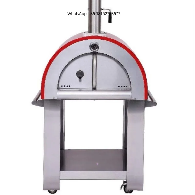 Stainless Steel Outdoor Kitchen Island with Pizza Oven Gas Grill and Sink for Garden