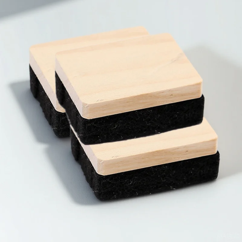

3pcs Blackboard Eraser Wooden Chalk Eraser For School Office Classroom Felt Dry Erase Board Cleaner Student Supplies
