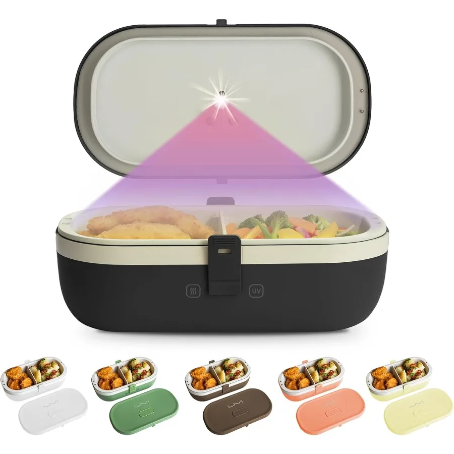 

Self Sanitizing Electric Lunch Box for Adults Portable Food Warmer for Work Travel Portable Heated Lunch Box for Men Women Char
