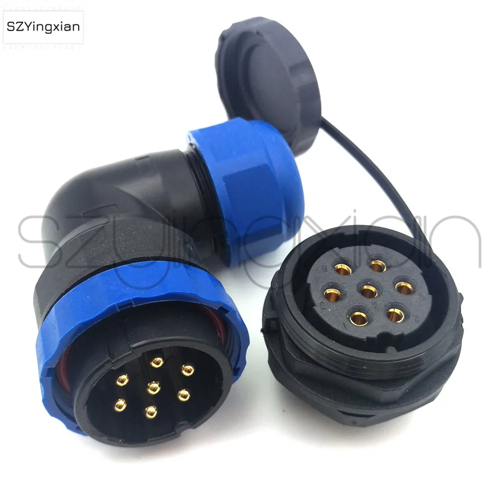 SD28 Right Angle Connector 2 3 4 5 6 7 9 10 12 14 16 19 22 24 26 Pin Outdoor Industrial Waterproof IP68 Male Plug Female Socket