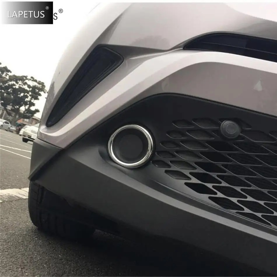 

ABS Chrome Auto Front Bumper Fog Lights Lamps Ring Decor Sticker Cover Trim For Toyota C-HR CHR 2016 - 2019 Accessories Exterior