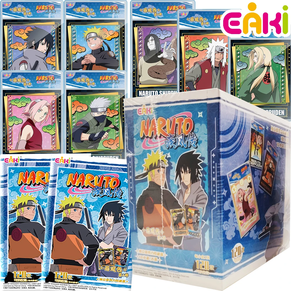 

New Eaki Original Naruto Collection Cards Hot Blooded Battle Anime Roles Stamp Special Theme Design Character Cards Toys Gifts