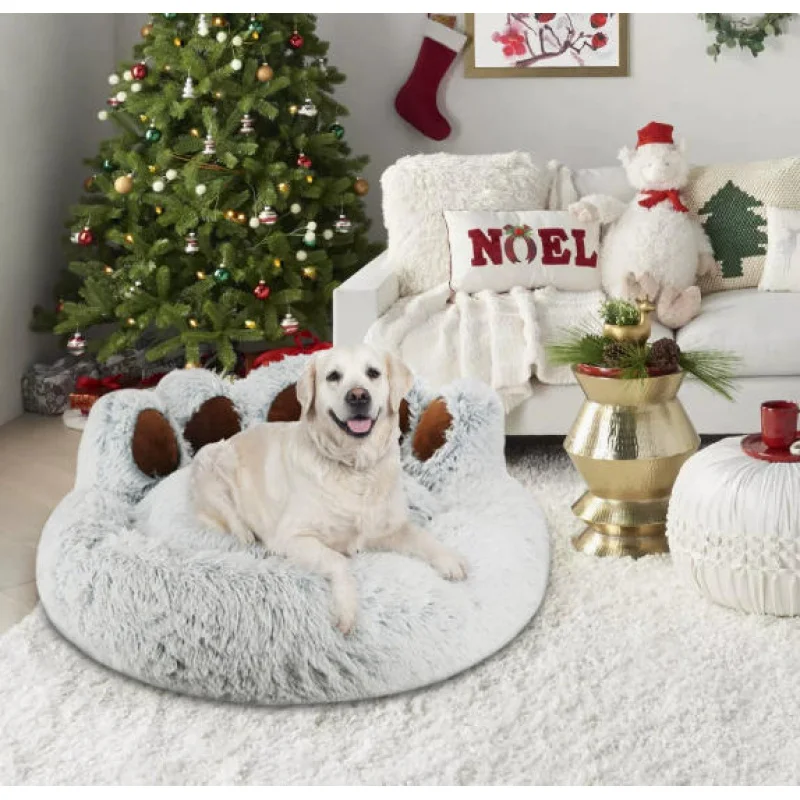 

Лежанка для собак и кошек в форме милой медвежьей лапы, удобная и уютная, для маленьких, средних и крупных животных, мягкая пушистая подушка