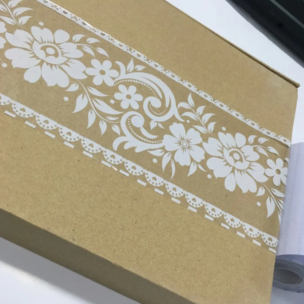 

Waterproof Self Adhesive PVC Lace Pattern Wallpaper Border Sticker 10cm Width 10m Stylish Waist Line Wall Sticker Easy Clean