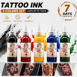 5Pcs aerografo temporaneo falso inchiostro del tatuaggio comune per Body Art Gloss tinta pittura pigmento di bellezza forniture per il trucco Semi permanente