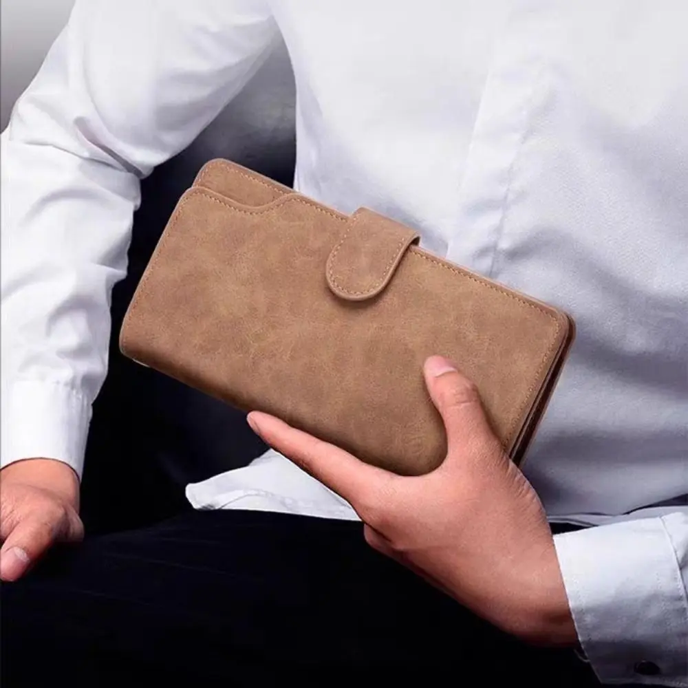 

Simple PU Men Long Wallet Hasp Coin Purse Business Wallet Phone Pocket Large Capacity Card Holder Daily
